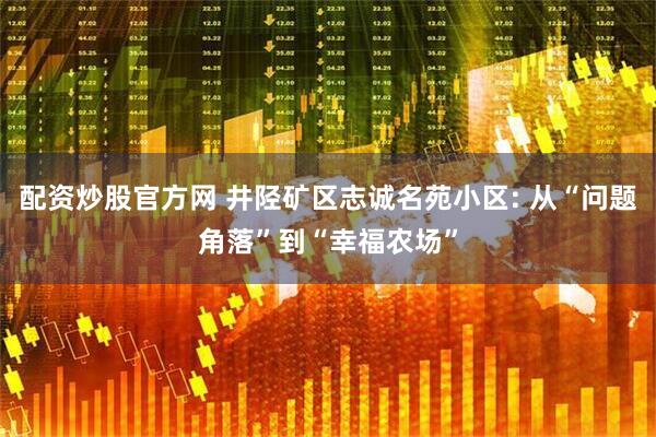 配资炒股官方网 井陉矿区志诚名苑小区: 从“问题角落”到“幸福农场”