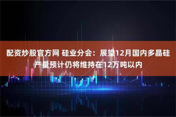 配资炒股官方网 硅业分会：展望12月国内多晶硅产量预计仍将维持在12万吨以内